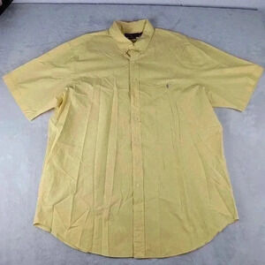 Polo Ralph Lauren Shirt Mens 2XLT Button Up Classic Fit Yellow Blue Pony